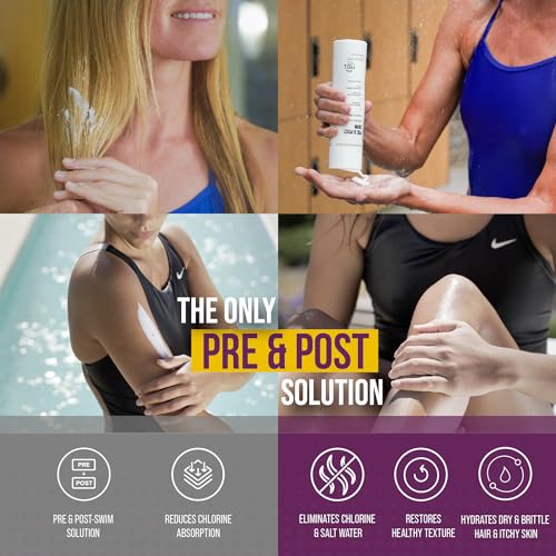 Swim Care Gift Set for Swimmers Hair & Body 4 Pc Chlorine Removal