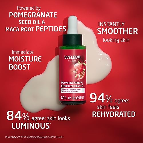 Weleda Face Care Plumping Serum - Plant-Rich Hydrating Serum with Peptides - Immediate Moisture & Radiance Boost