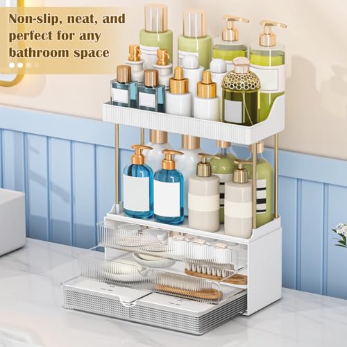 Caktraie Clear 3-Drawer Acrylic Makeup & Bathroom Vanity Organizer - 1 Pack