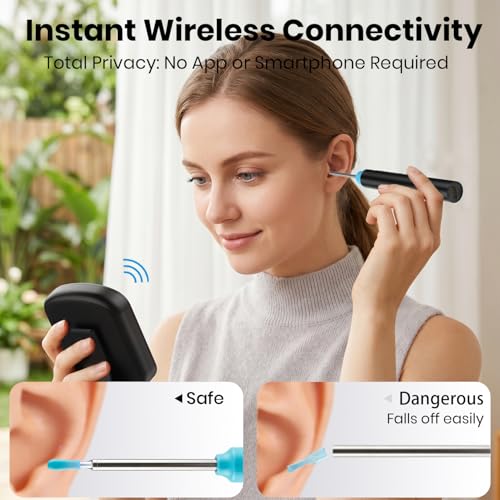 Cklvu Smart Digital Otoscope Ear Camera with 2.8" Screen – Plug & Play, Black (Variation: Black)