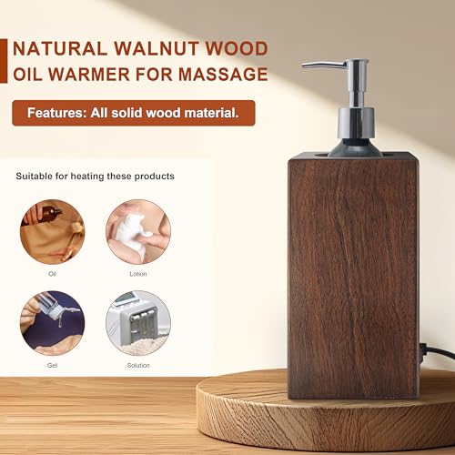Elitzia Walnut Massage Oil Warmer - Solid Wood Lotion Warmer with Copper Heating System
