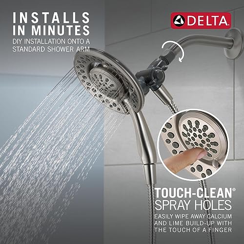 SpotShield Brushed Nickel 2-in-1 Shower Head with Handheld Spray - Delta 75486CSN