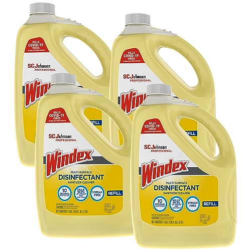 Windex Multi-Surface Disinfectant Cleaner 128 Fl Oz Pack of 4