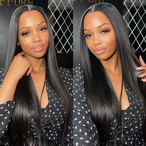 14 Inch HD Swiss Lace Melt Skin Lace Closure Long Deep Parting Human Hair - Natural Black