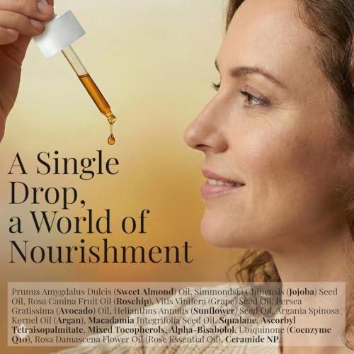 Q-10 Face Oil with CoQ10, Vitamin C & E – 15-in-1 Anti-Aging Hydrating Oil for Radiant Skin