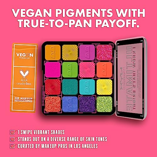NYX PROFESSIONAL MAKEUP, Ultimate Shadow Palette, Eyeshadow Palette - I Know That's Bright