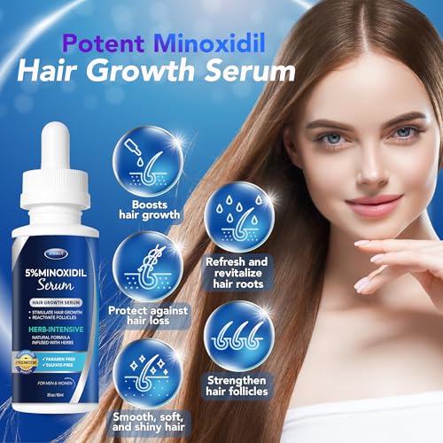 DABIDA 5% Minoxidil Hair Growth Serum for Men & Women - 4 Pack, 2 Fl Oz Each