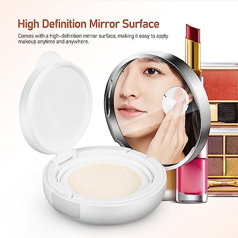 Beaupretty Empty Cushion Compact Case Portable Refillable Powder Puff Box Small Travel Loose Powder Container for Daily Use Compact Foundation Case