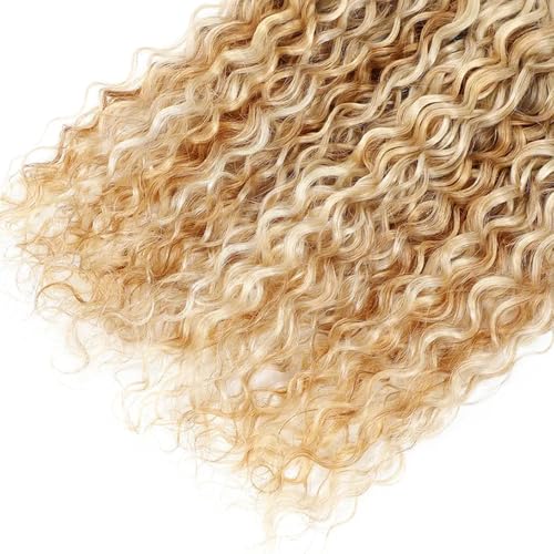 Water Wave Blonde Hair Extensions - Unprocessed Virgin Human Hair Bundles 28 Inch - Variation P27613/W