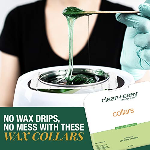 Clean + Easy Professional Deluxe Wax System - Standard Warmer Collars Prevent Drips for Mess-Free, Effortless Cleanup (50 Count)