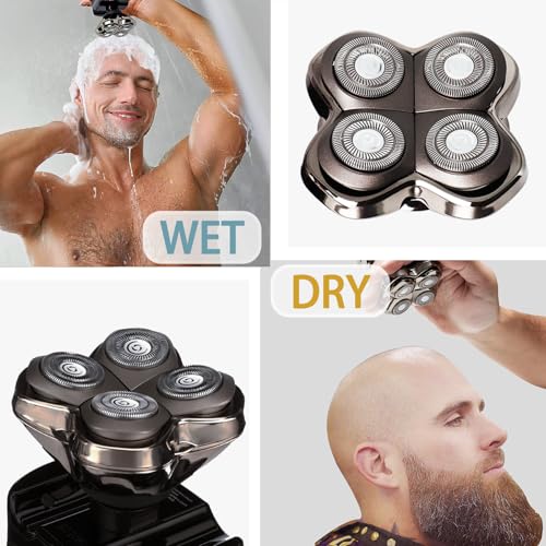 3 Pack Gold Pro Replacement Blades for Skulls Head Shavers - Compatible with Pit Bulls Series