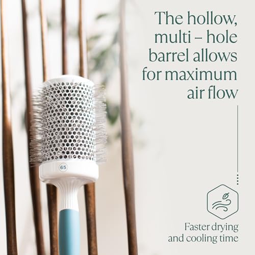 Extra Large Ceramic Ion Round Hair Brush 2.5 Inch Barrel for Voluminous Blow Drying - Lightweight Styling Tool
