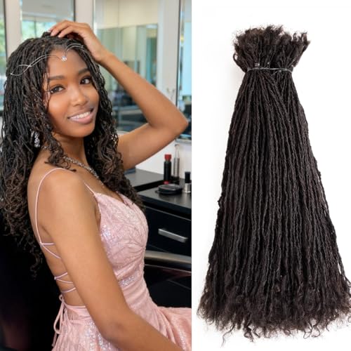 KGRT 12 Inch 20 Strands Sister Locs Human Hair Curly Tips Interlock Locs