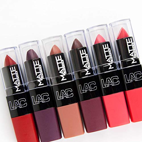 Matte Lipstick Pack of 6 - Long-Lasting, Vibrant Lip Color for Flawless Look
