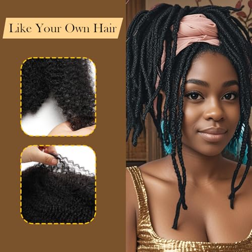 Gemlong Afro Kinky Human Hair Extensions 14 Inch 60g Pack for Micro Locs & Braids