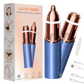 Infinity Choices Blue 2-in-1 Rechargeable Facial Hair & Eyebrow Trimmer with LED Light