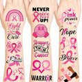 Breast Caner Temporary Tattoos, Pink Tattoos Stickers, Breast Cancer Awareness Decorations, Pink Stickers for Party Decoration Supplies Favors for Kids Adults