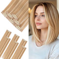 Remy Human Hair Clip-In Extensions - 6 Pieces, Highlights, 10 Inch