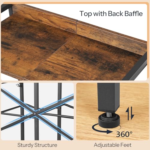 HOOBRO Rustic Brown & Black 3-Tier 6-Gallon Water Jug Holder Rack - 24.4"L x 12.6"W x 43.5"H