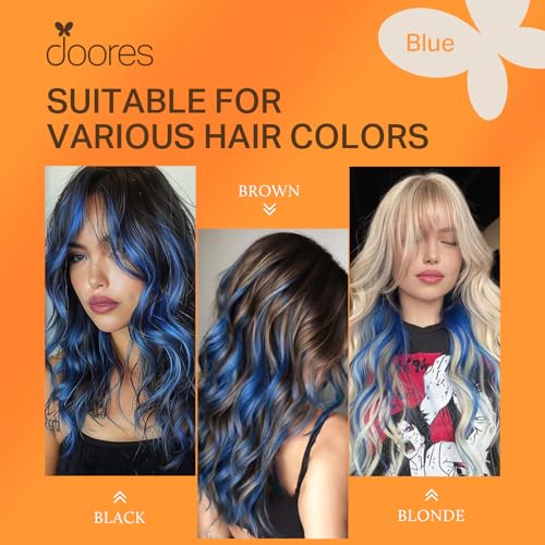 DOORES 9A Grade Human Hair Extensions - Real Remy Hair, Easy Clip-In, Vibrant Color