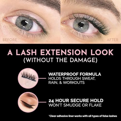Luxillia 10-Piece Clear & Black Magnetic Eyelashes with Applicator & Magnetic Eyeliner Kit ? Reusable Natural Magnetic Lashes ? Easy Apply Lash Kit for Beginners ? Waterproof Dramatic Looks