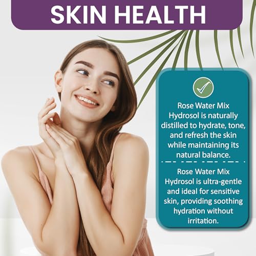32 oz Rose Water Hydrosol Facial Mist with Glycerin Aloe Vitamin C Witch Hazel - Natural Vegan