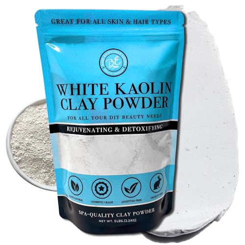 White Kaolin Clay Powder 5lb - Natural Cosmetic & Gardening Clay for Masks, Soap, DIY Skincare