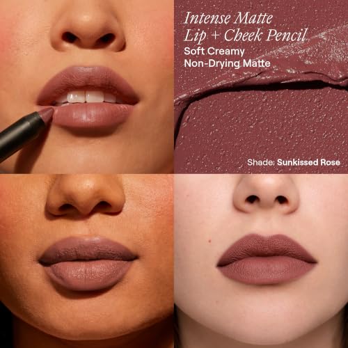 Nudestix Intense Matte Lip + Cheek Pencil - Sunkissed Rose, Long-Wear, Vegan