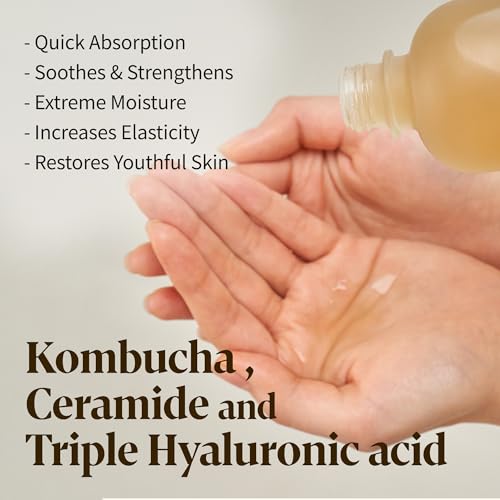 Herbloom Organic Kombucha Biome Toner - Hydrating Facial Toner with Hyaluronic Acid for Oily Skin, Vegan Korean Skincare, 5.07 fl oz