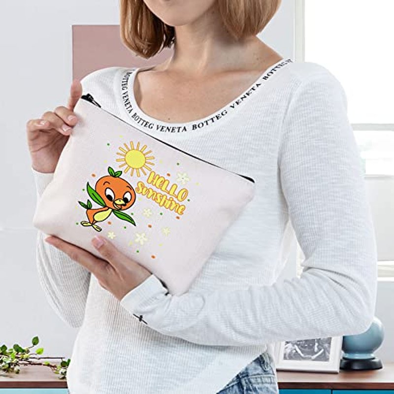 BWWKTOP Bird Cosmetic Makeup Bag Bird Lover Gifts Hello Sunshine Zipper Pouch Bag (Hello Sunshine)