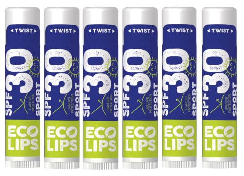 Eco Lips Sport SPF 30 Vanilla Lip Balm 6-Pack - Broad Spectrum Sun Protection