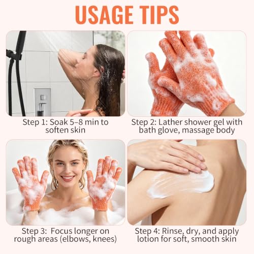 Colorful Bulk Exfoliating Gloves for Body - 48 Pairs, Reusable Shower Mitts for Men Women, Spa & Home Use, 1 Pack of 98