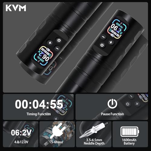 Wireless Tattoo Pen Kit with OLED Display & Practice Accessories