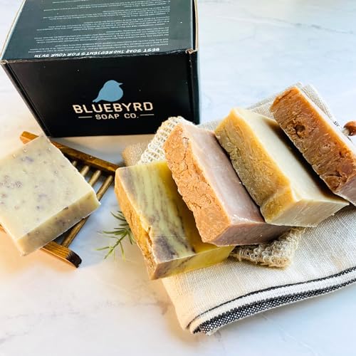 Bluebyrd Handmade Soap Gift Set - Woods Scented Variety Pack for Men & Women