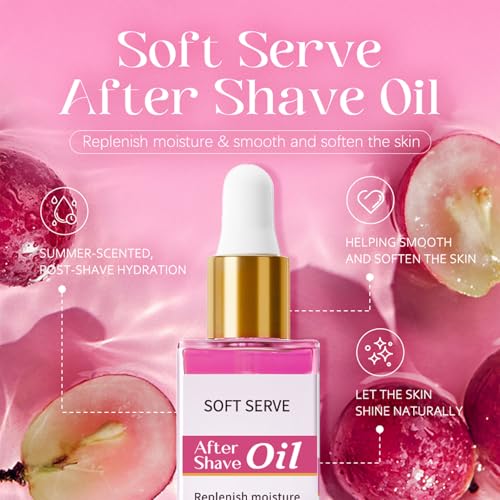 Strawberry Vanilla After Shave Oil, Soothing and Moisturizing, Prevents Ingrown Hair and Razor Burn, Natural Extracts, Fast Absorption, Irritation-Free Skin for Daily Use