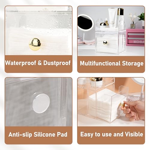 Dual-Purpose Acrylic Face Towel Storage Box with Drawer - Compatible with XL Towels & Makeup Organizer