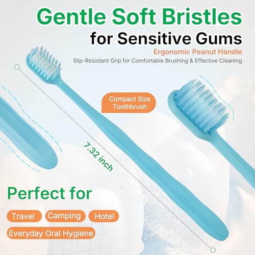 200 Count Disposable Toothbrushes with Peanut Grip - Individually Wrapped, Travel & Guest Use