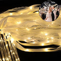 LED Fairy Wands 100 Pcs Wedding Glow Stick with Ribbon & Bell - Warm White, Flashing Modes