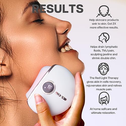 VRAIKO Aurora LED Gua Sha Device, Jade Stone Gua Sha Facial Tool with Heat and Vibration, Face Massager for Anti-Aging Wrinkles Puffiness Skin Rejuvenation and Toning (Aurora)