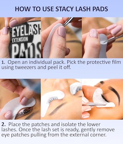Stacy Lash 100 Pairs Under Eye Gel Pads for Eyelash Extensions with Aloe Vera & Vitamin C