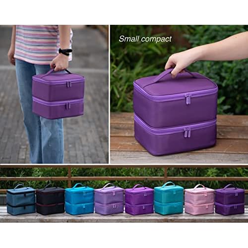 ButterFox Nail Polish Carrying Case Bag Storage Organizer, Fits up to 60 Nail Polish Bottles, Pockets for Manicure Accessories - Royal Purple