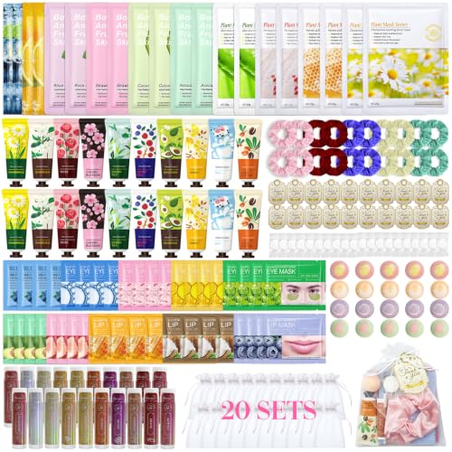 Comdian 200PCS Spa Party Supplies Kit with Face Masks, Hand Cream, Lip Balm, Eye Patches, Foot Bath Bombs & Accessories - Variation: 200PCS