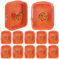 Basketball Makeup Bags Set - Orange Transparent Waterproof Travel Organizer for Women, 12 Pcs