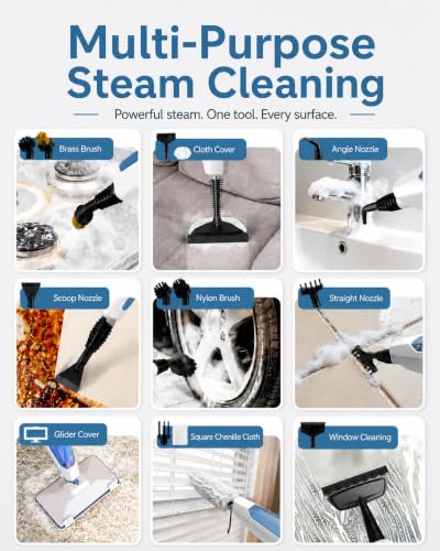 Blue SENMO 14-in-1 Steam Floor Mop & Handheld Cleaner for Home & Car Cleaning