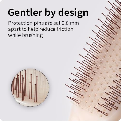 Kobako Soft Hairbrush for Dry Hair – Gentle Detangling with Dual-Height Pins