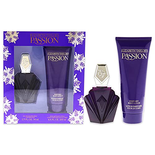 Elizabeth Taylor Passion Perfume Gift Set 9.3 Fl Oz - EDT Spray & Body Lotion for Women
