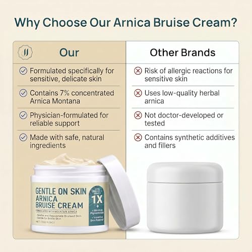 Arnica Bruise Cream with Vitamins K, C & E - Supports Skin Healing, 4.23 oz