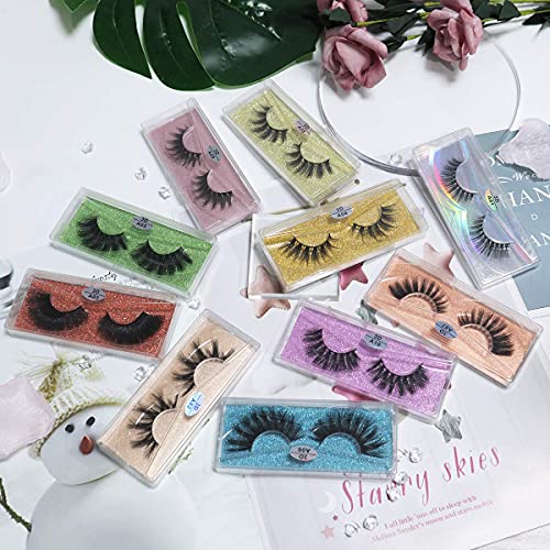 Faux Mink Lashes Bulk 50 Pairs with 10 Styles - Mixed Natural Look 10-20mm