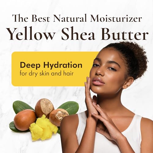 Raw Unrefined Yellow Shea Butter 24 oz for Skin Hair Moisturizer