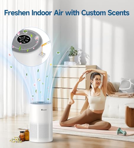 White VEWIOR Air Purifier for Large Rooms Up to 1800 ft² with HEPA Filter